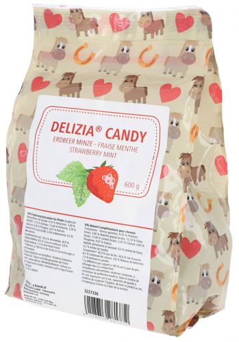 Delizia przysmak dla konia 600g truskawka mięta