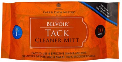C&D&M BELVIOR Tack Cleaner Mitts - rękawice do czyszczenia skóry Step 1