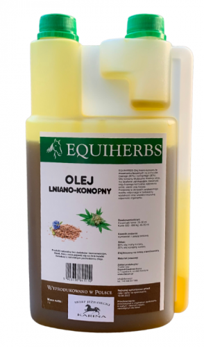 EQUIHERBS OLEJ LNIANO-KONOPNY DLA KONI 1L